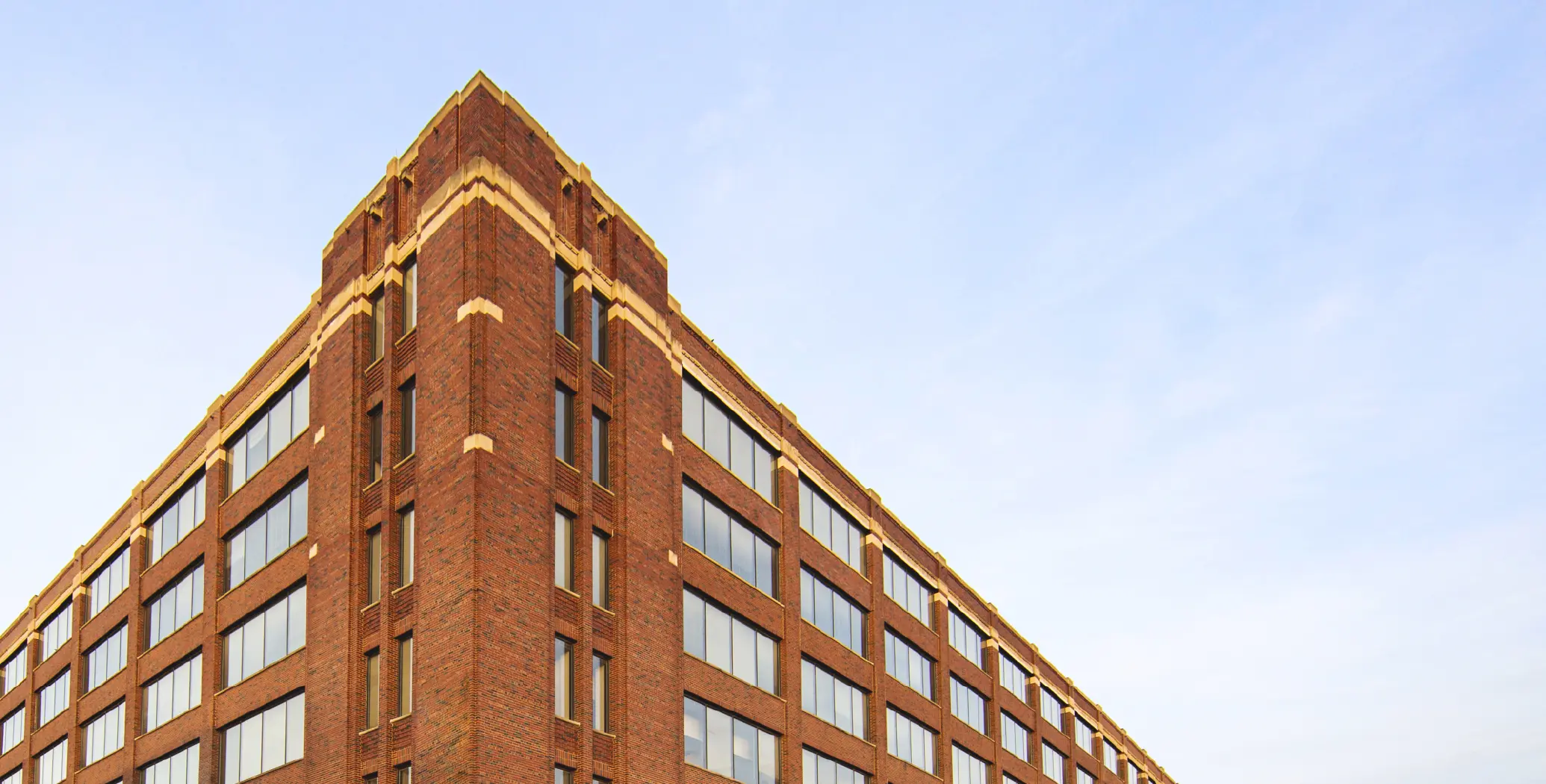 River place building top corner.