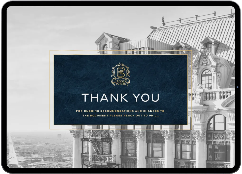 A mock up of website on a tablet