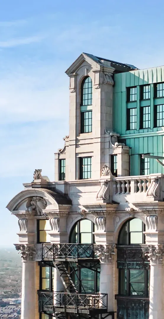 Photo of exterior of the penthouse level.