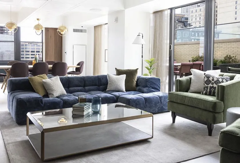 Photo of a livingroom in a unit.