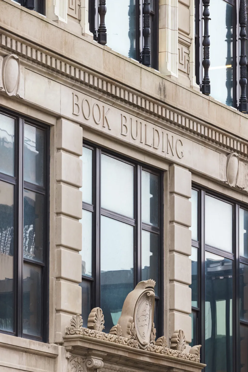 Collage of images of the Book Tower.