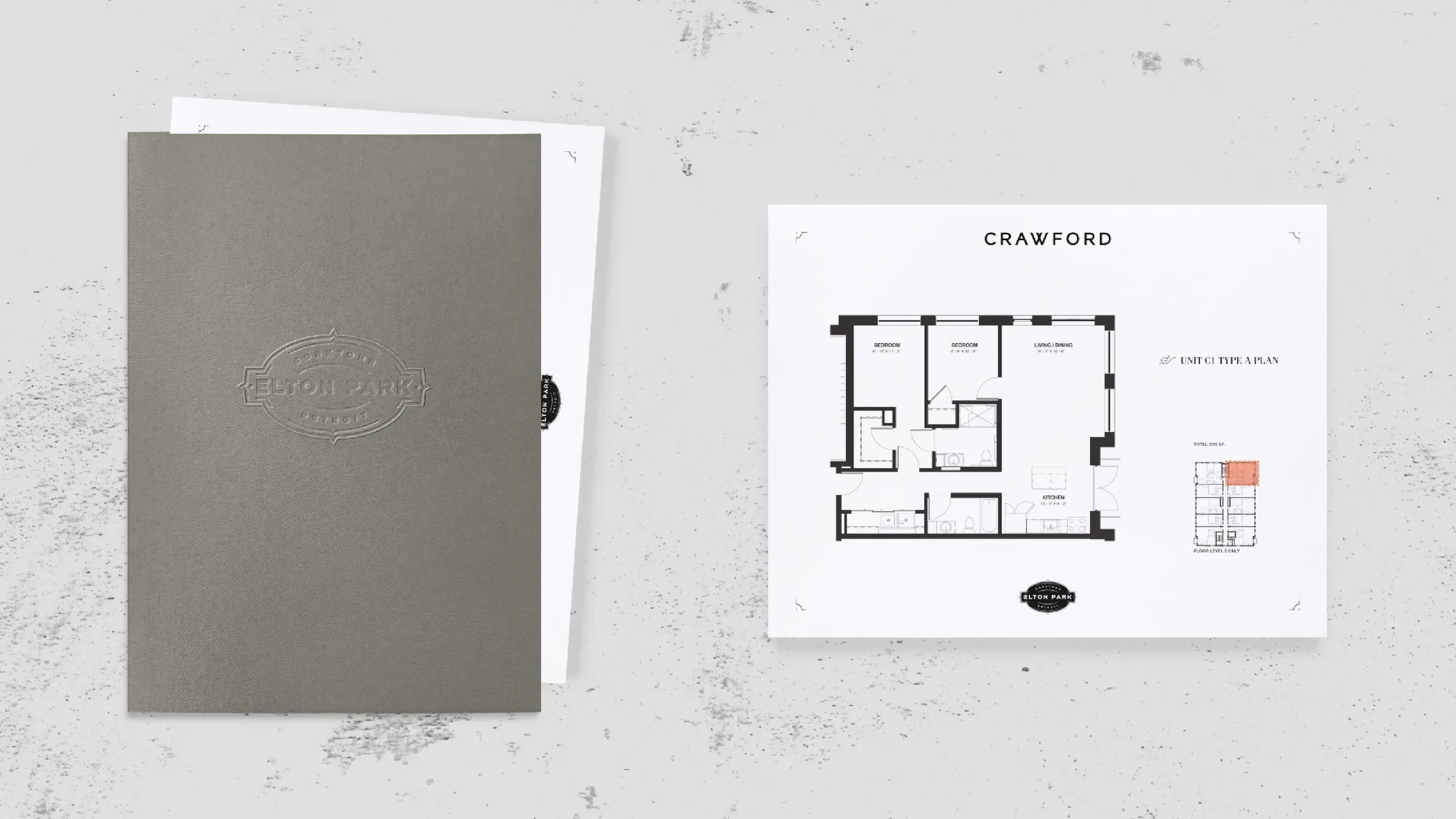 A set of nicely designed and branded floorplans