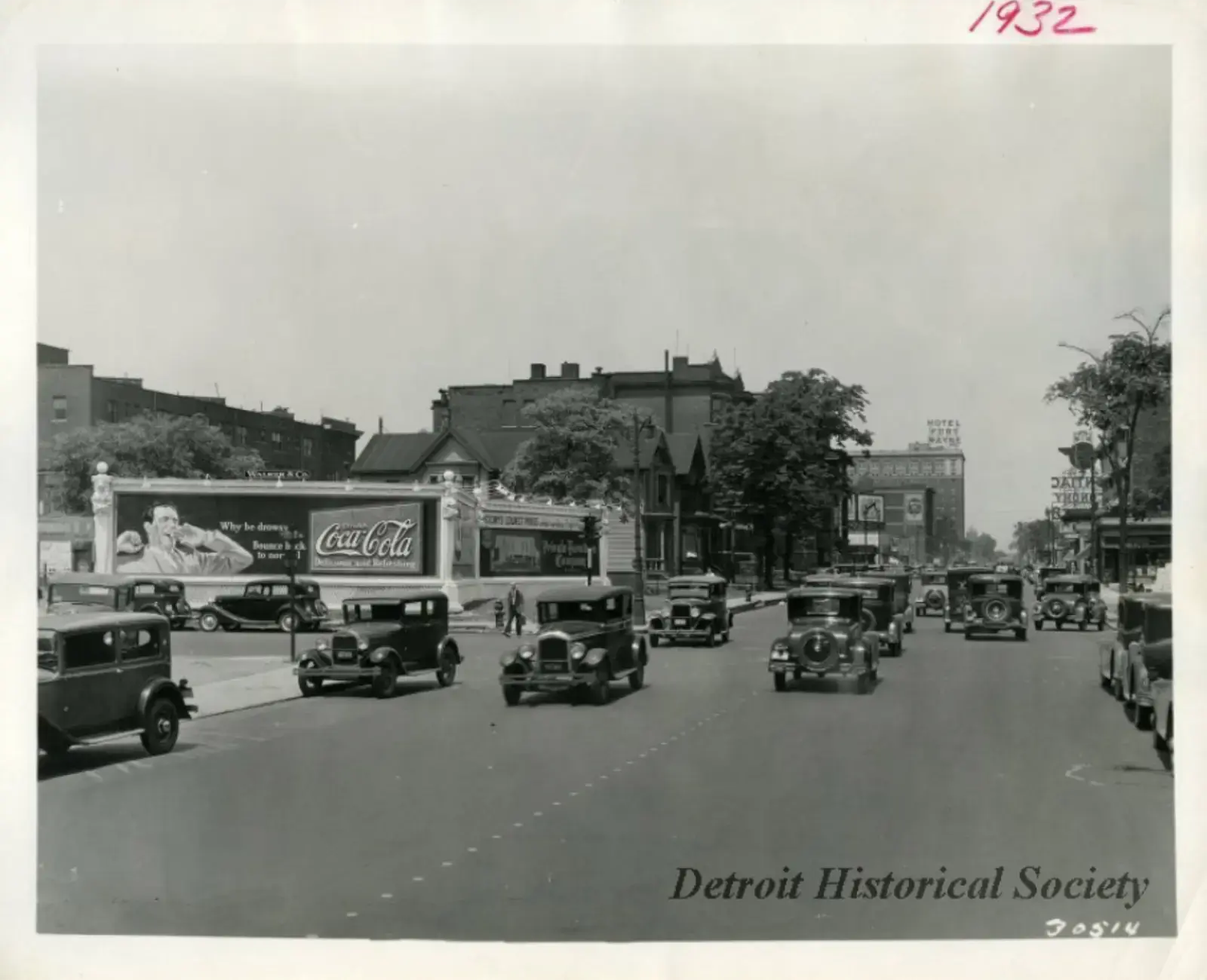 Historic photo of the street in front