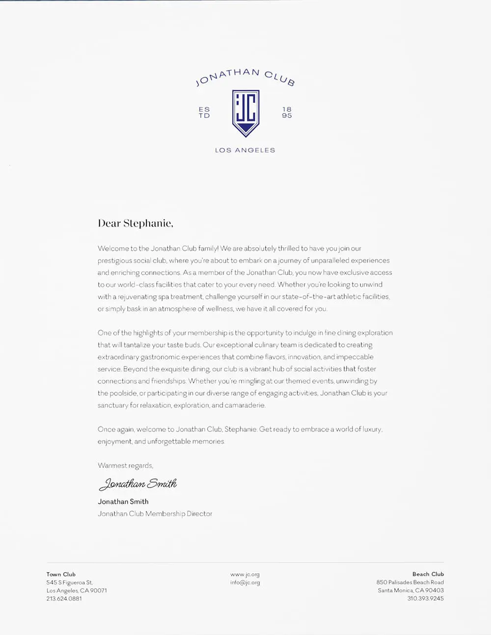 A mockup of the letterhead front