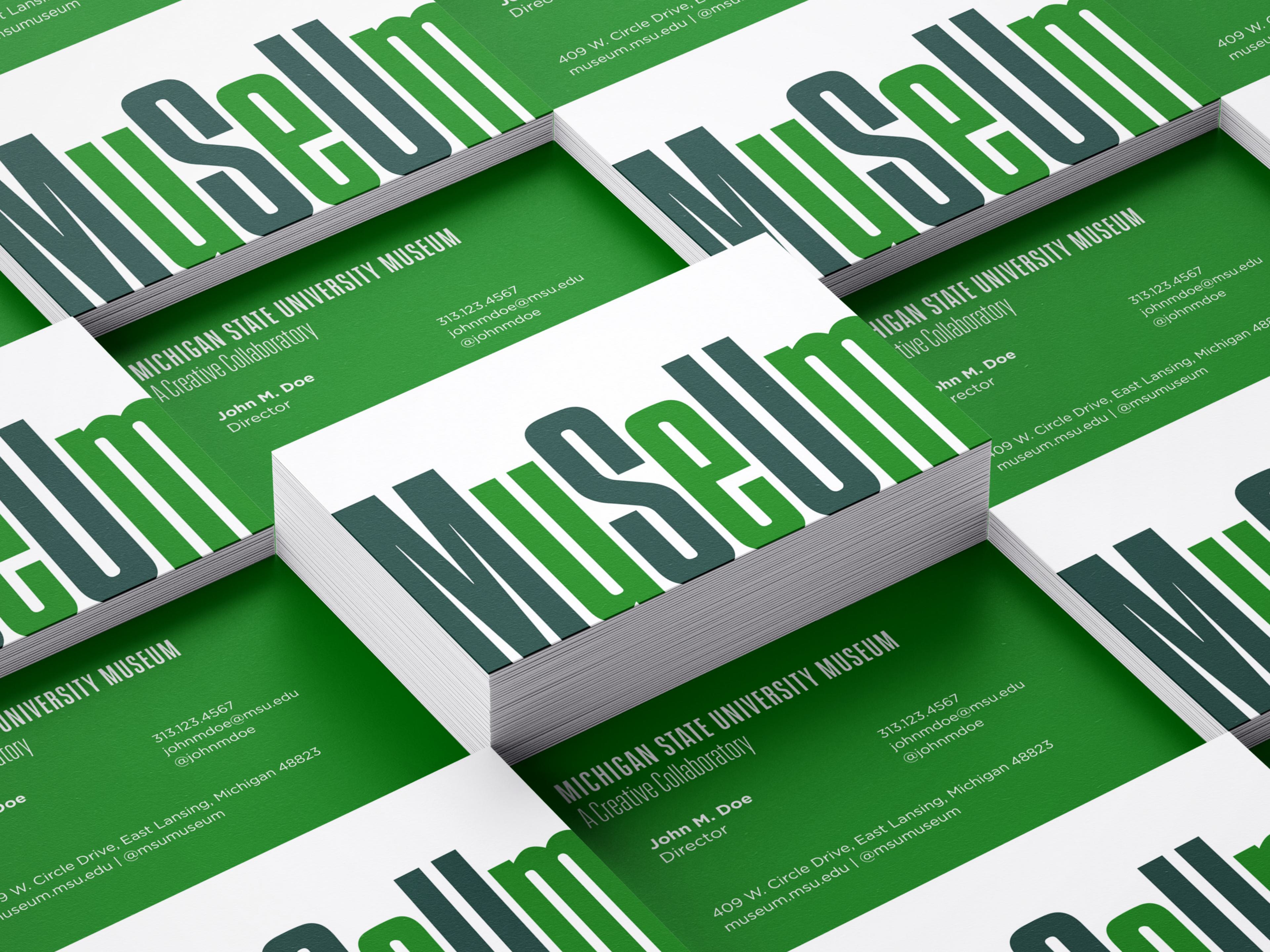 a mockup of newly branded business cards