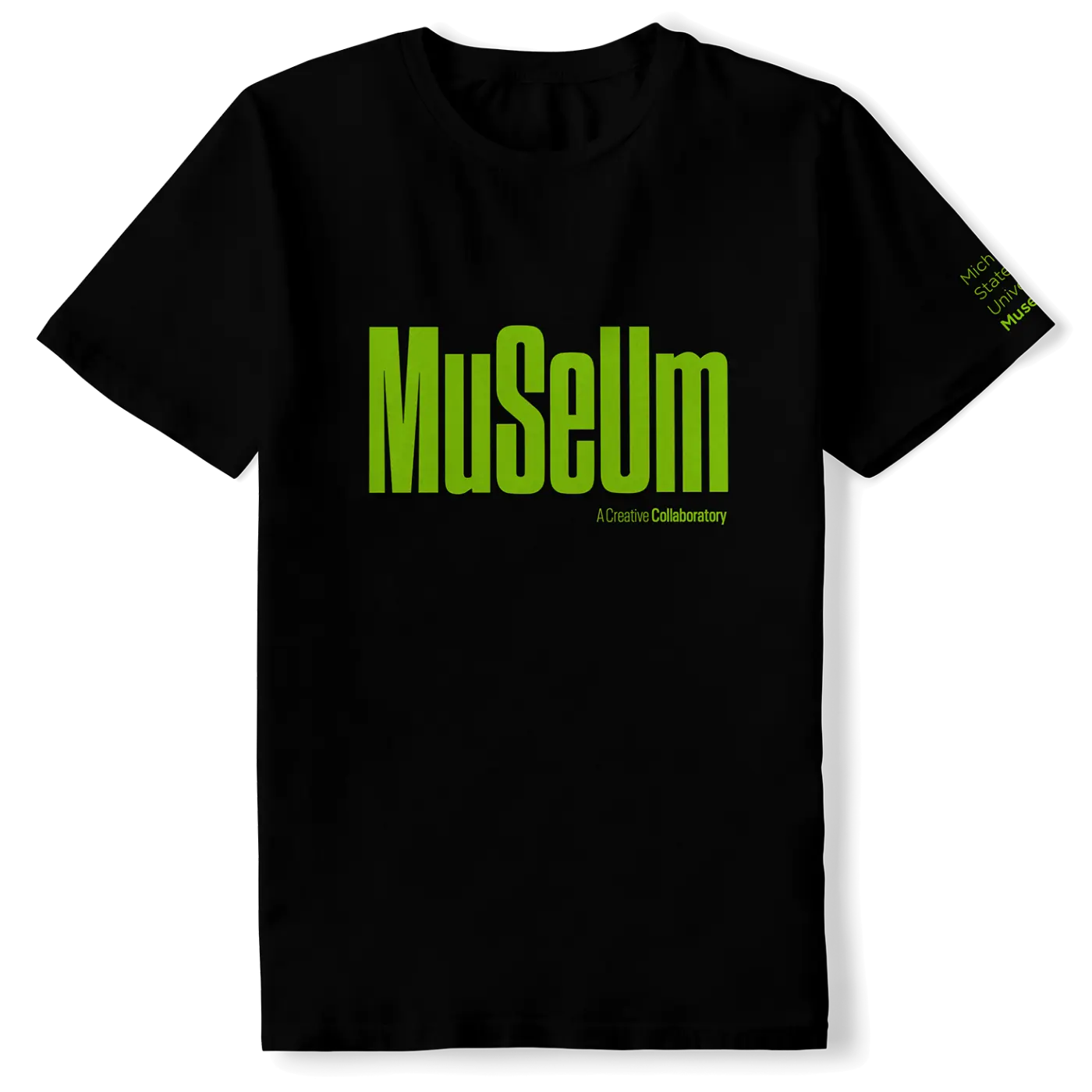 the new logo on a black t-shirt