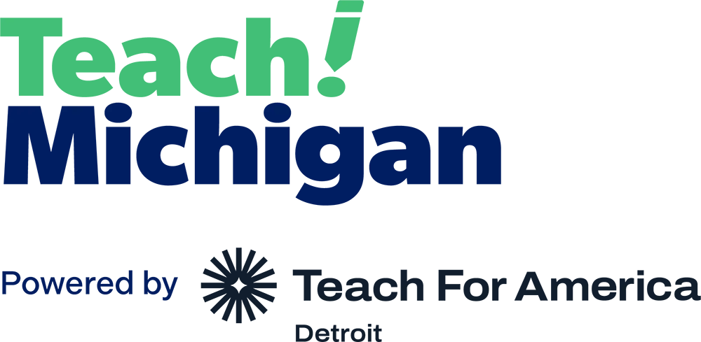 TeachMichigan and Teach for America logo lockup