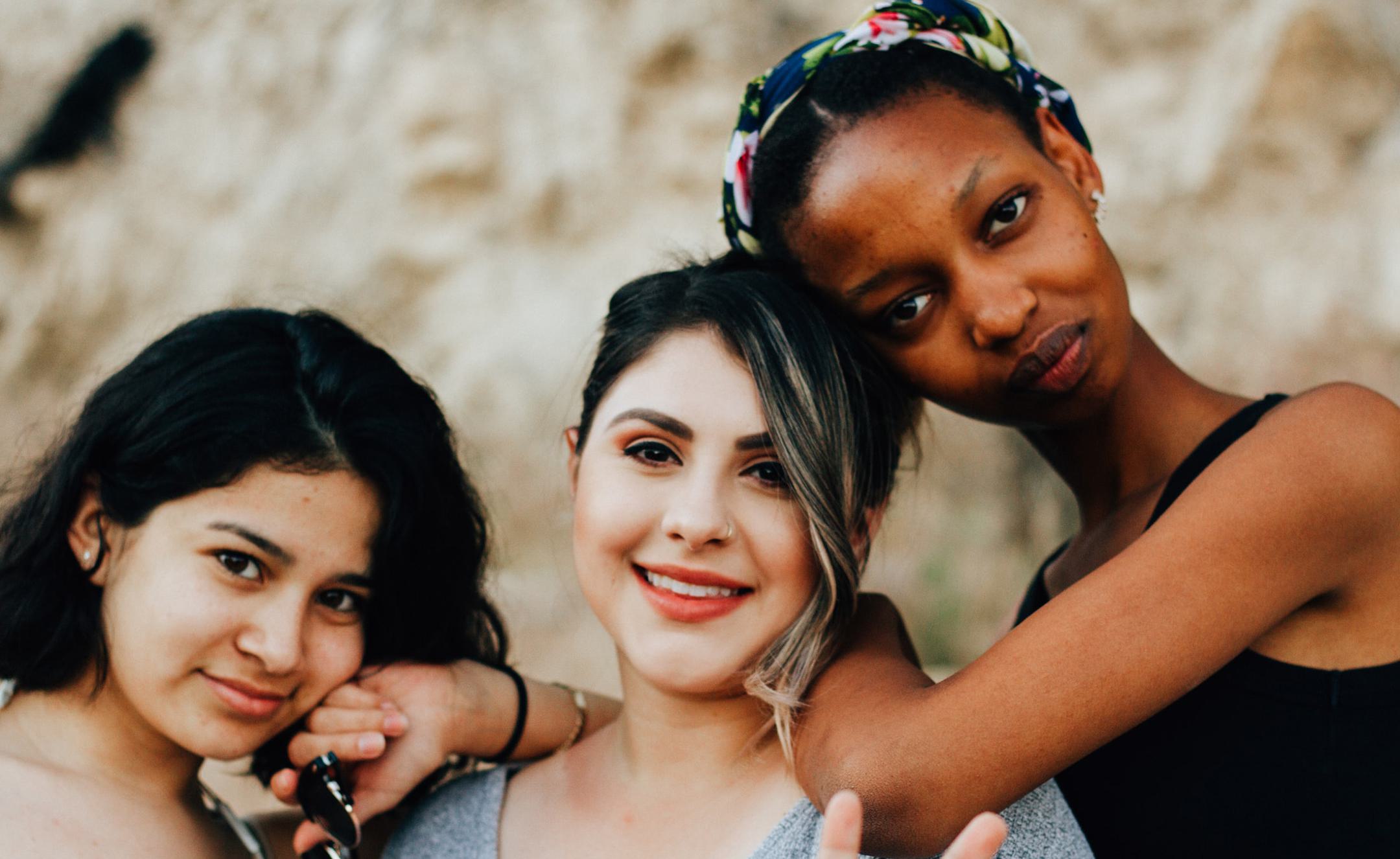 Three diverse young girls